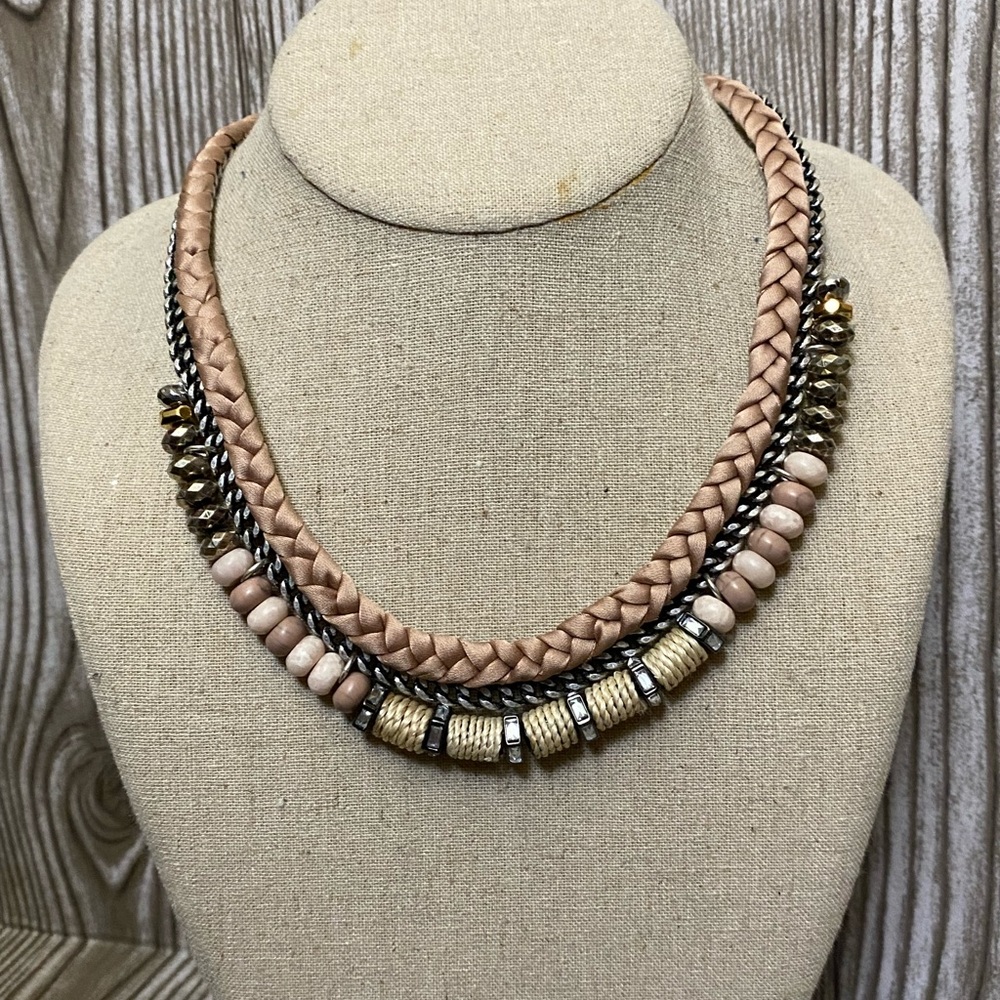 Stella and Dot Mixed Media Pink Necklace